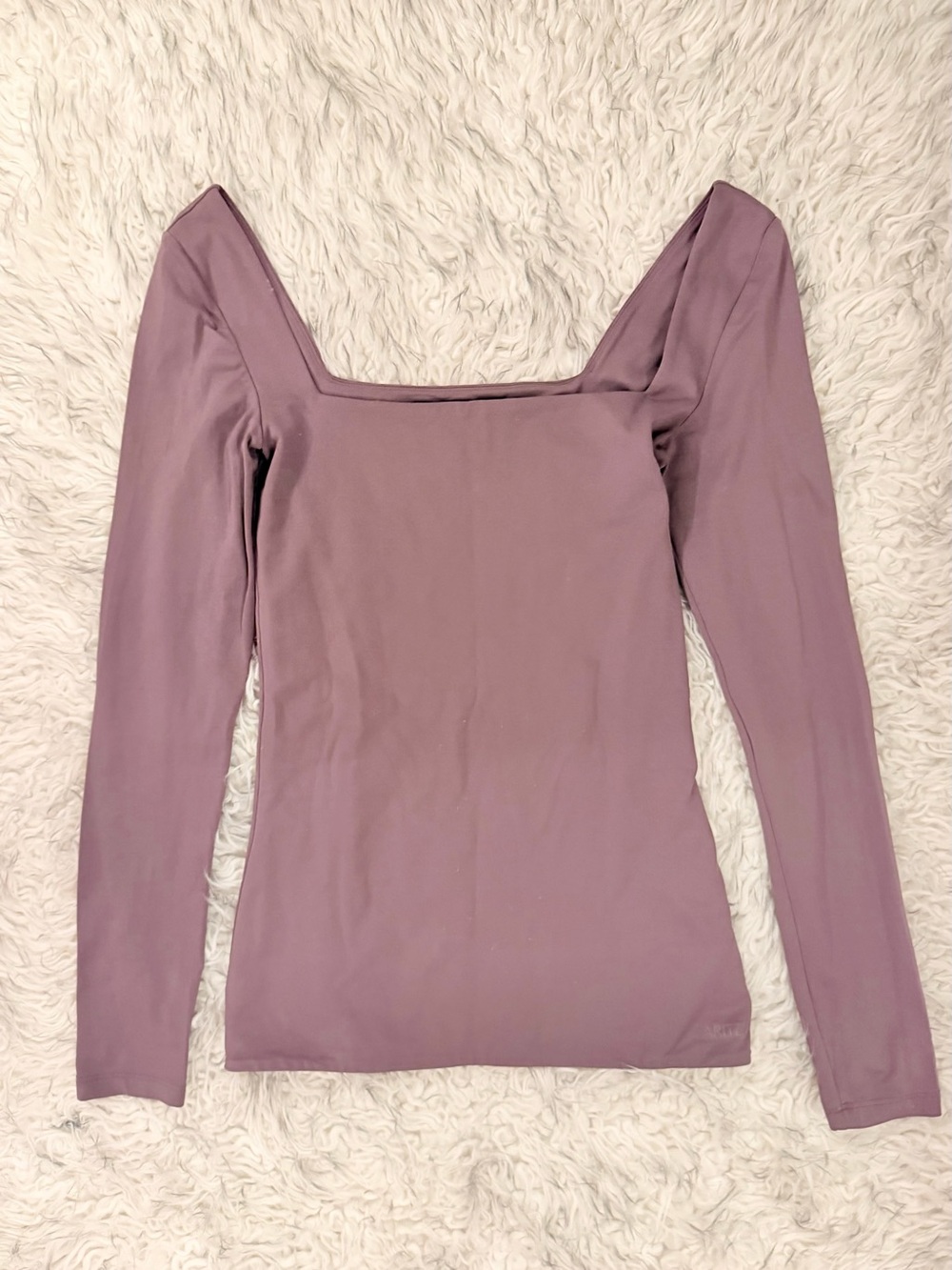 Aritzia Original Contour Squareneck Longsleeve - Smoked Eggplant